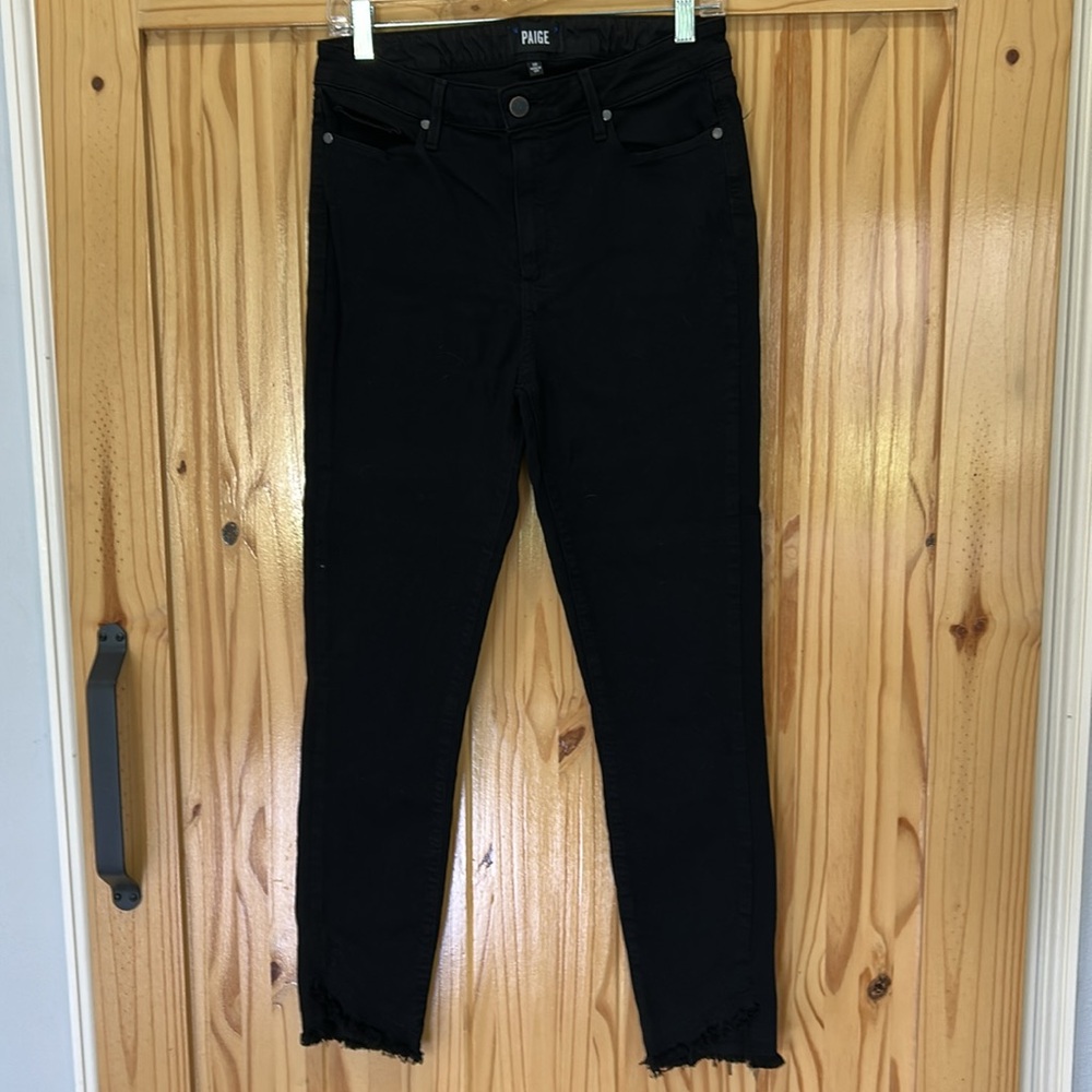 PAIGE‎ Hoxton Ankle Black Denim Jeans. Size 30